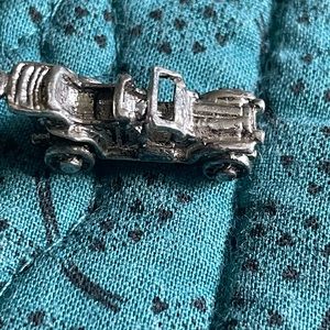 Charm, sterling silver jalopy